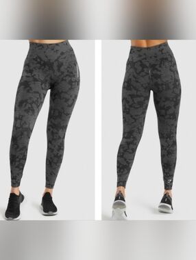 Gymshark Black & Gray Camo Leggings